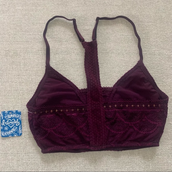 Free People bra racerback purple embroidered lacy bra Intimately NWT - Picture 2 of 7